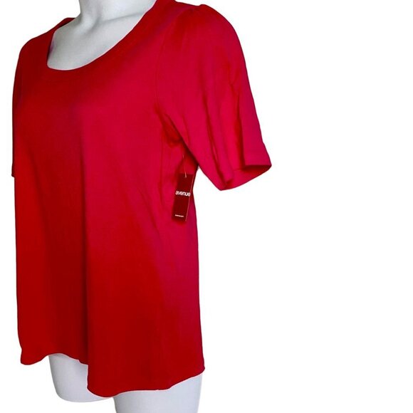 Avenue Bright Pink Scoop Tee Shirt Cotton Women's Size 14 16 NEW NWT - Picture 4 of 8